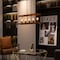 Quickway Imports Vintage Style Wooden Rectangle 5 Bulb Ceiling Hanging Light Fixture, Brown Decorative Chandelier QI004570.5 - alternate 3